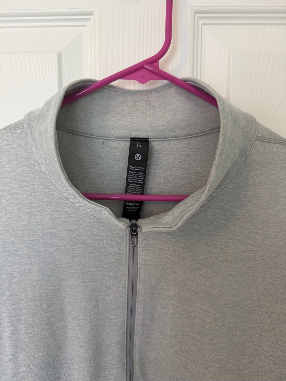 lululemon light gray mock-neck quarter-zip pullover - Picture 4 of 5